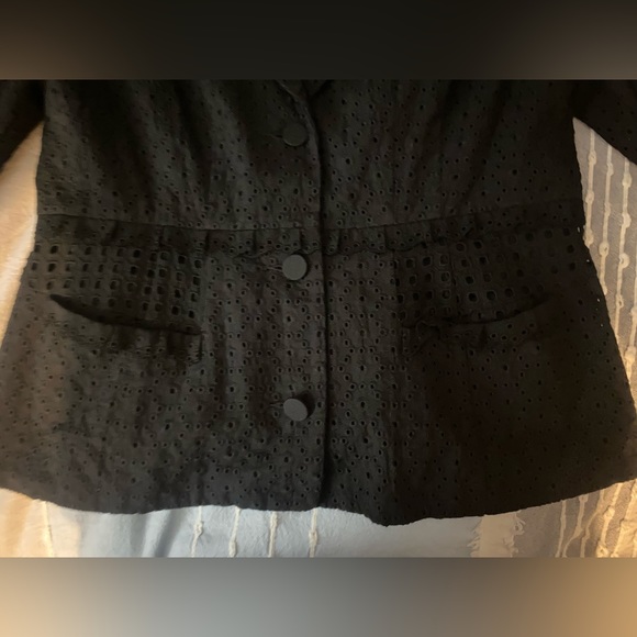 CAbi black eyelet Flamenco jacket 6 - Picture 7 of 12